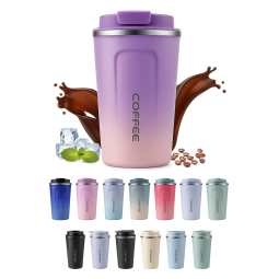 Gobelet Isotherme Anti-Fuite – Double Paroi Inox – 380 ml / 500 ml  Idéal pour café, thé, boissons froides – Format nomade