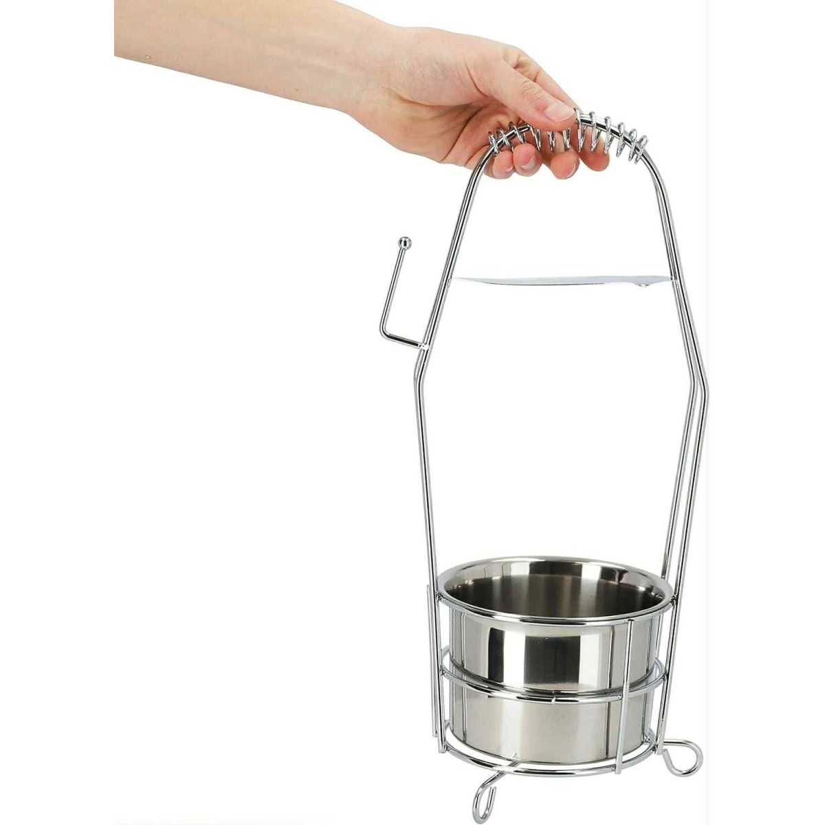 Porte-charbon chicha inox avec poignée ressort