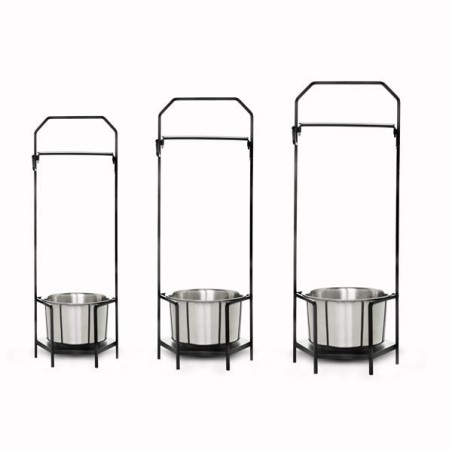 Porte-Charbon Professionnel "Vertical Tower" – Acier & Inox – 3 Tailles (45, 50, 55 cm)