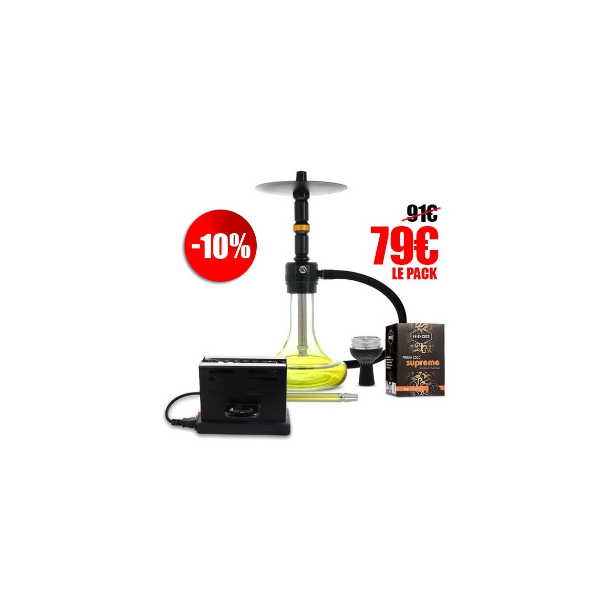 Pack Eclypse + Charbon + allume-charbon - Un pack chicha à -10%