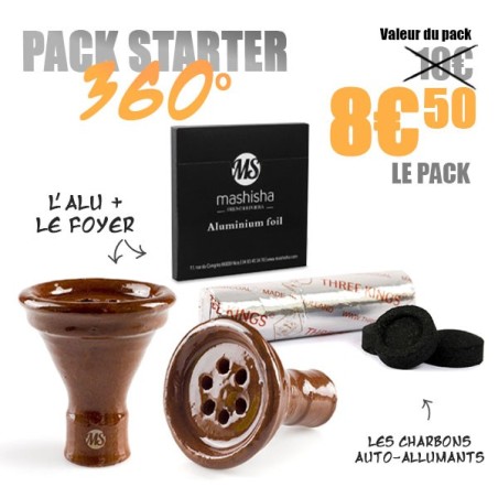 Pack Starter 360 : Foyer terre cuite + Aluminium + Charbon auto-allumant - Un pack pour bien commencer