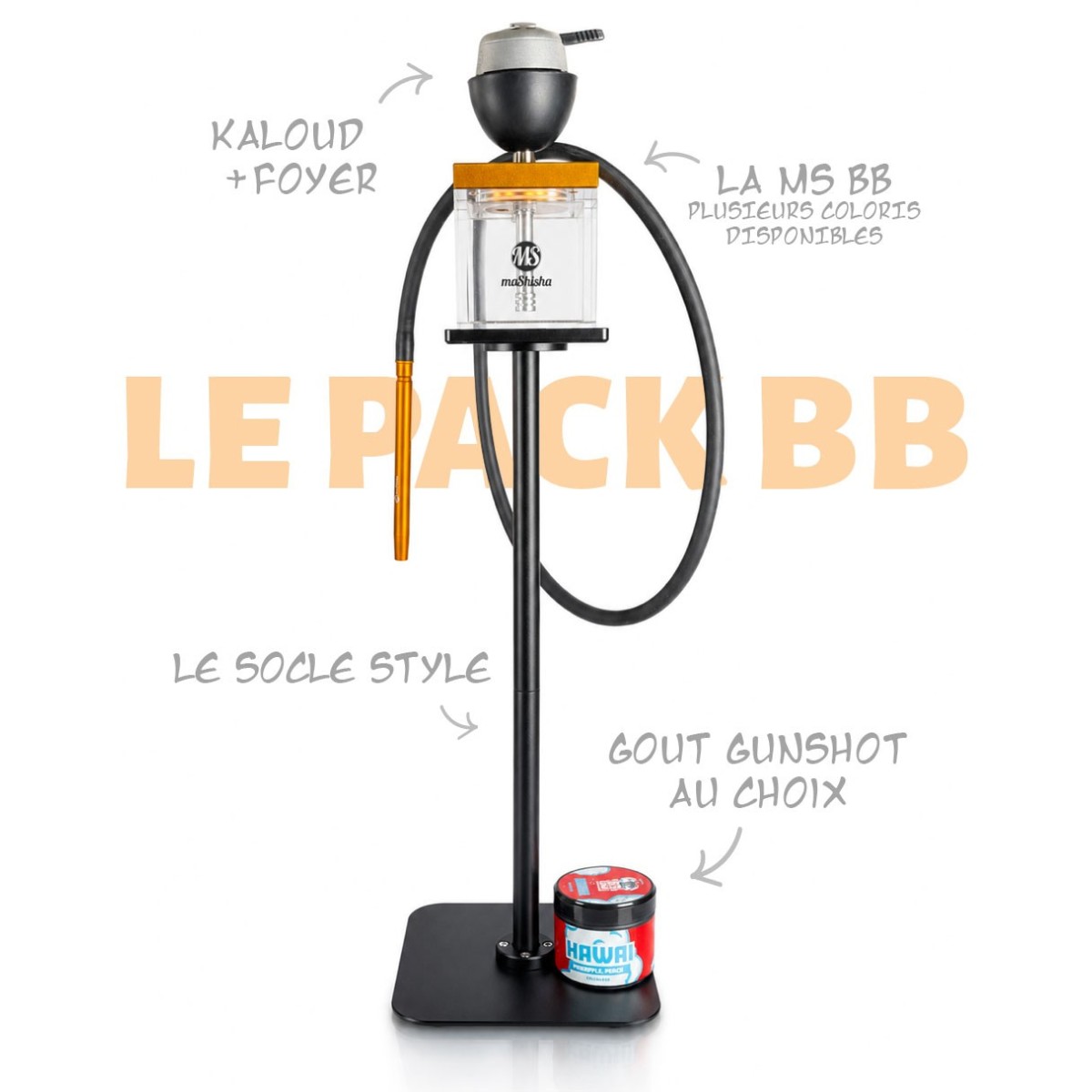 Pack MS BB + Socle + foyer + kaloud + foyer + Goût - Un pack chicha tout inlus