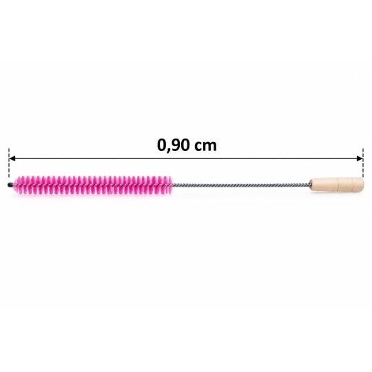 Brosse de nettoyage chicha grand format 0,90 cm manche bois poils roses