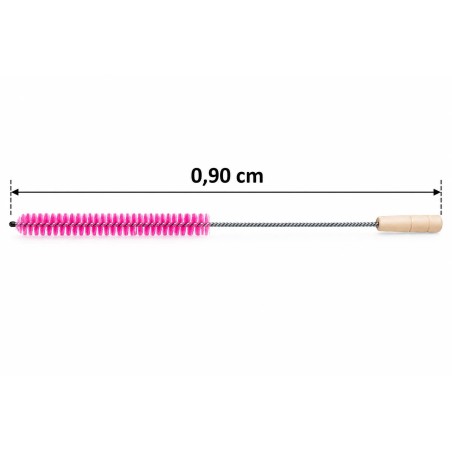Brosse de nettoyage chicha grand format 0,90 cm manche bois poils roses