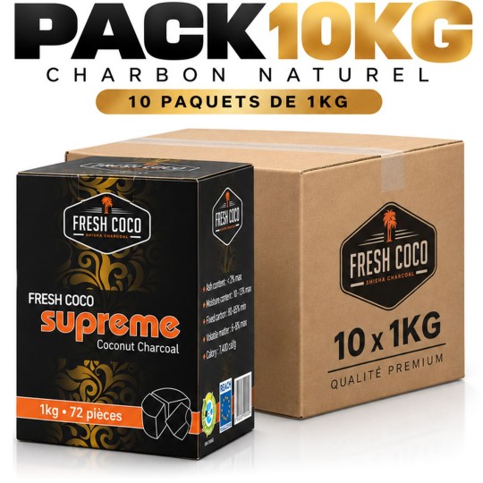Pack 10KG Charbon naturelle Fresh Coco Supreme