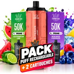 Pack une Puff + deux recharges goût 50K Al fakher