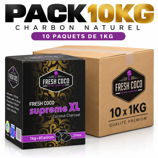 Pack 10KG Charbon naturelle Fresh Coco Supreme XL