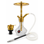 Chicha AMY DELUXE Fusion Shine Gold 50 cm avec vase transparent et tuyau blanc
