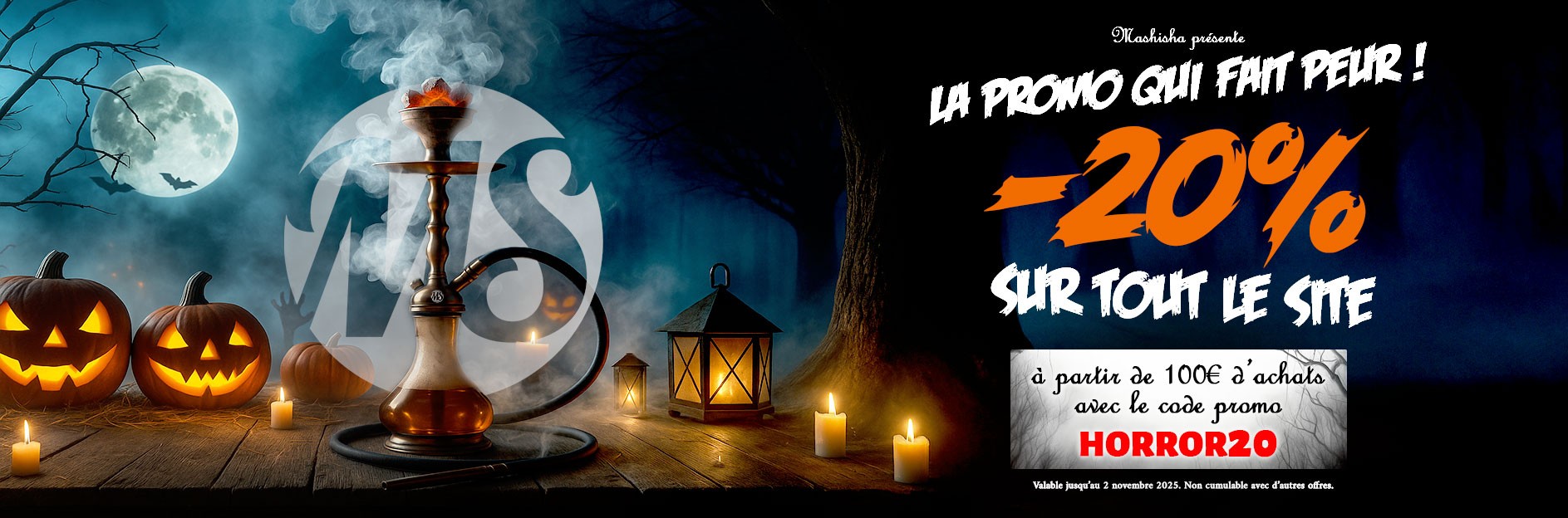 -20% sur tout le site mashisha.com à partir de 100€ d'achats !